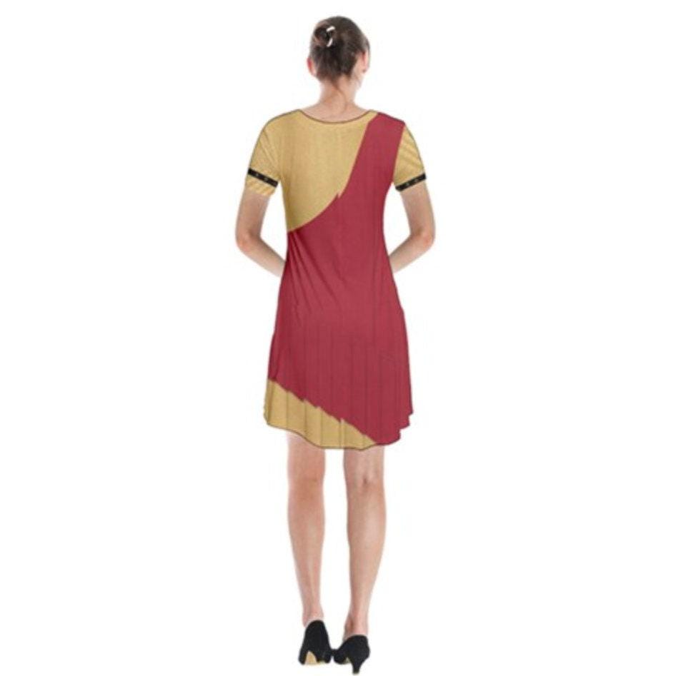 Ready-to Ship FLAW SAMPLE [XL] Magical Map Inspired Short Sleeve Flare Dress