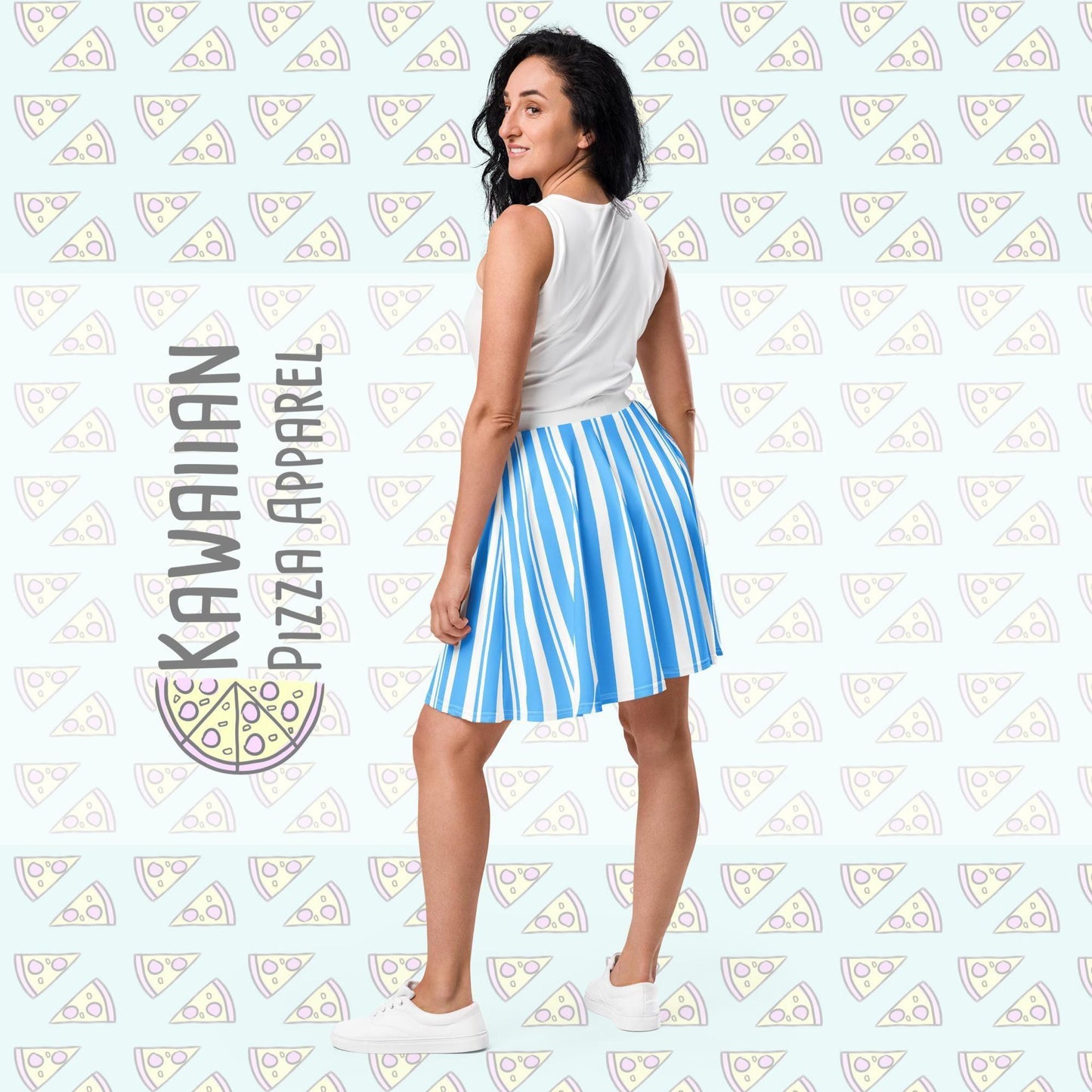 RUSH ORDER: Blue Dapper Dan Inspired Skater Skirt