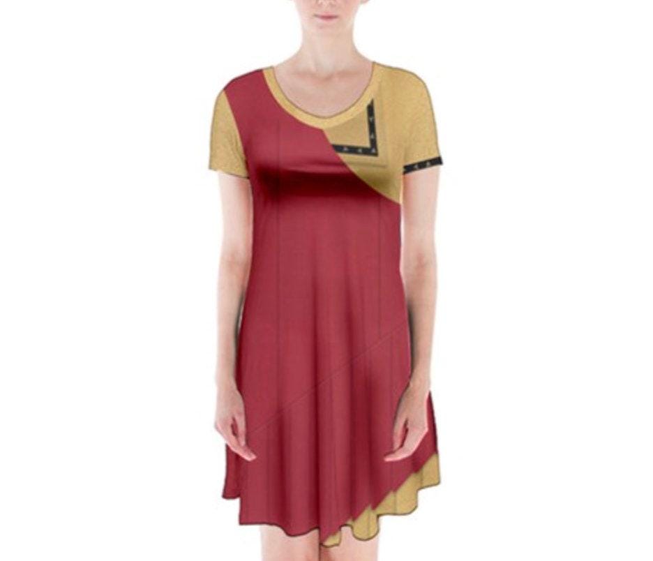 Ready-to Ship FLAW SAMPLE [XL] Magical Map Inspired Short Sleeve Flare Dress