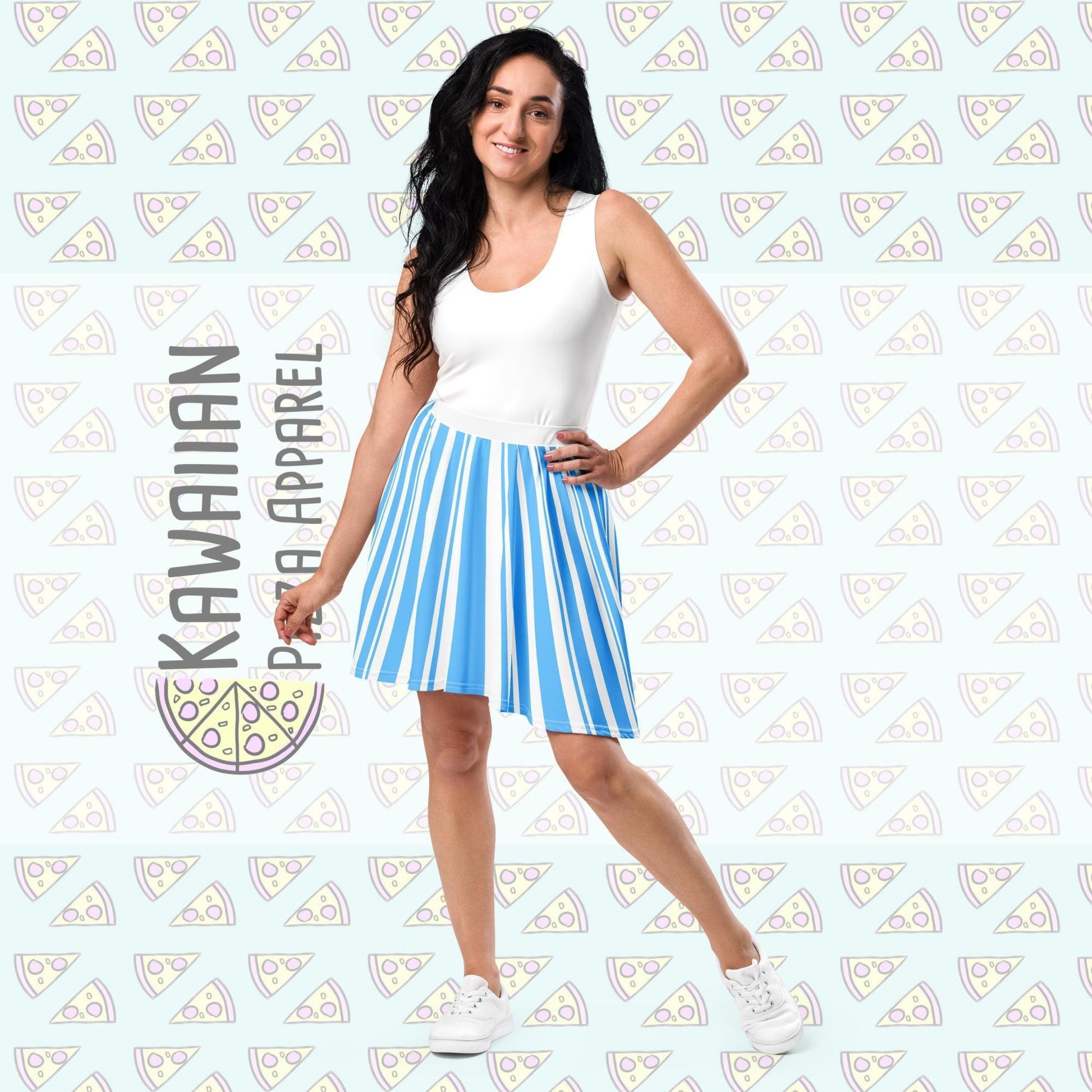 RUSH ORDER: Blue Dapper Dan Inspired Skater Skirt