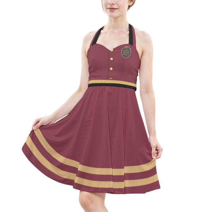 Tower of Terror Bellhop Inspired Halter Midi Dress