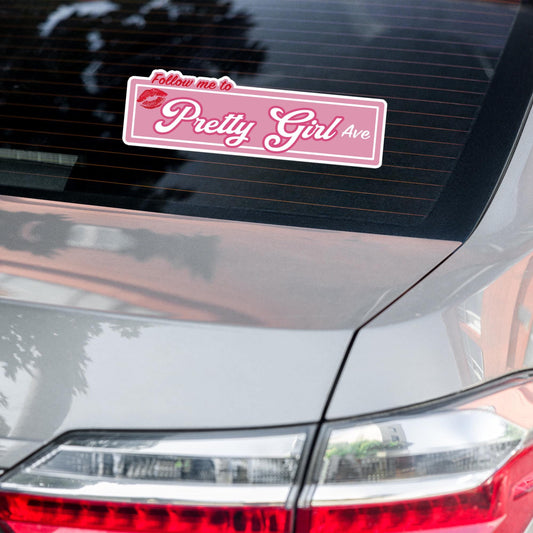 Follow Me to Pretty Girl Avenue Bubble-free stickers