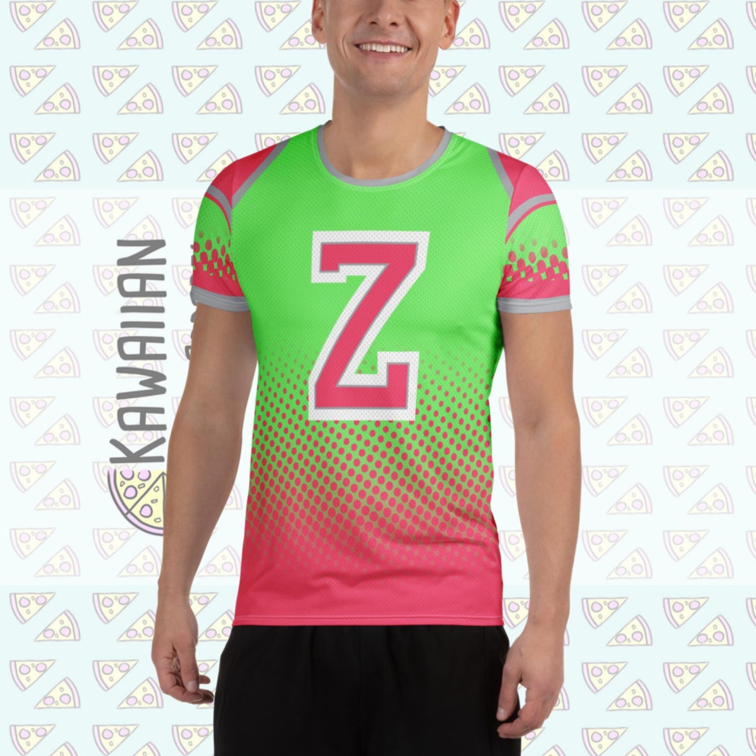 Men's Zed Zombies Inspired All-Over Print Athletic T-shirt