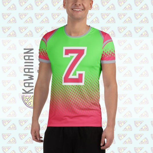 Men's Zed Zombies Inspired All-Over Print Athletic T-shirt