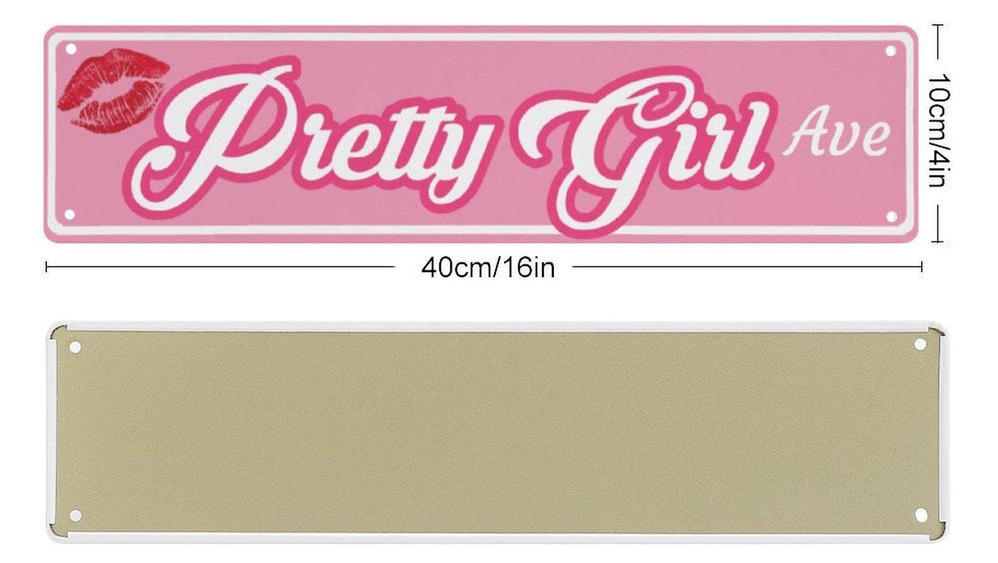 Pretty Girl Avenue Metal Street Sign 16"x4"