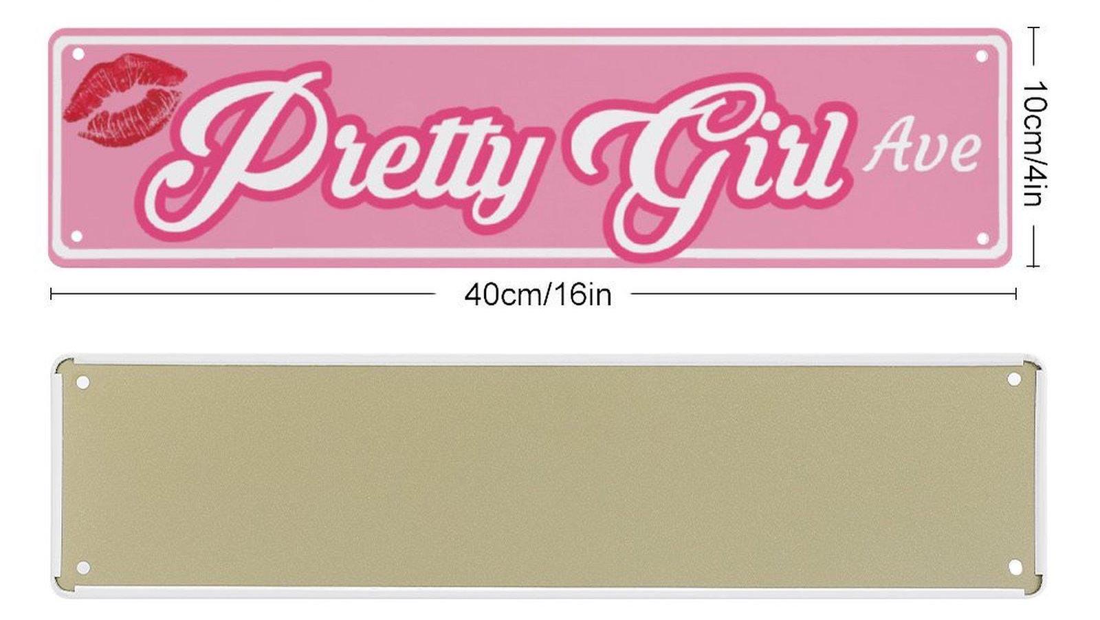 Pretty Girl Avenue Metal Street Sign 16"x4"