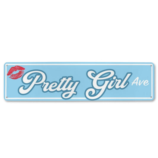 Pretty Girl Avenue Metal Street Sign 16"x4"