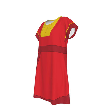 Kuzco Inspired Short Sleeve Skater Dress