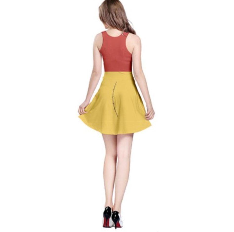 Women's Pooh Inspired Sleeveless Flare Dress