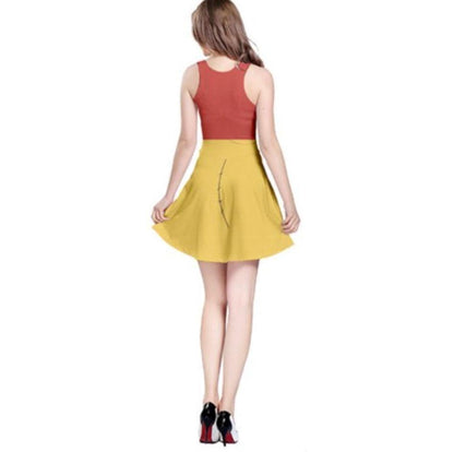 Women's Pooh Inspired Sleeveless Flare Dress
