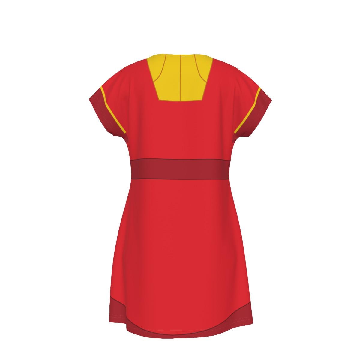 Kuzco Inspired Short Sleeve Skater Dress