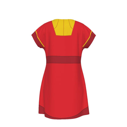 Kuzco Inspired Short Sleeve Skater Dress