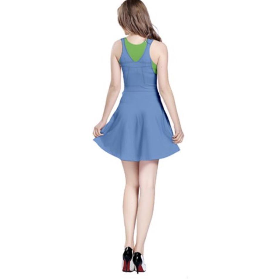 Women's Luigi Inspired Sleeveless Flare Dress
