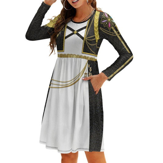 READY-to-SHIP [S] Rumi Inspired Long Sleeve Skater Dress with Pockets