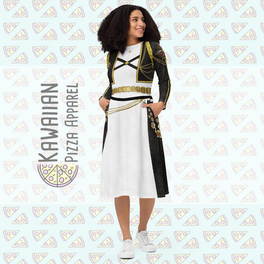 Women's Rumi Inspired All-over print long sleeve midi dress