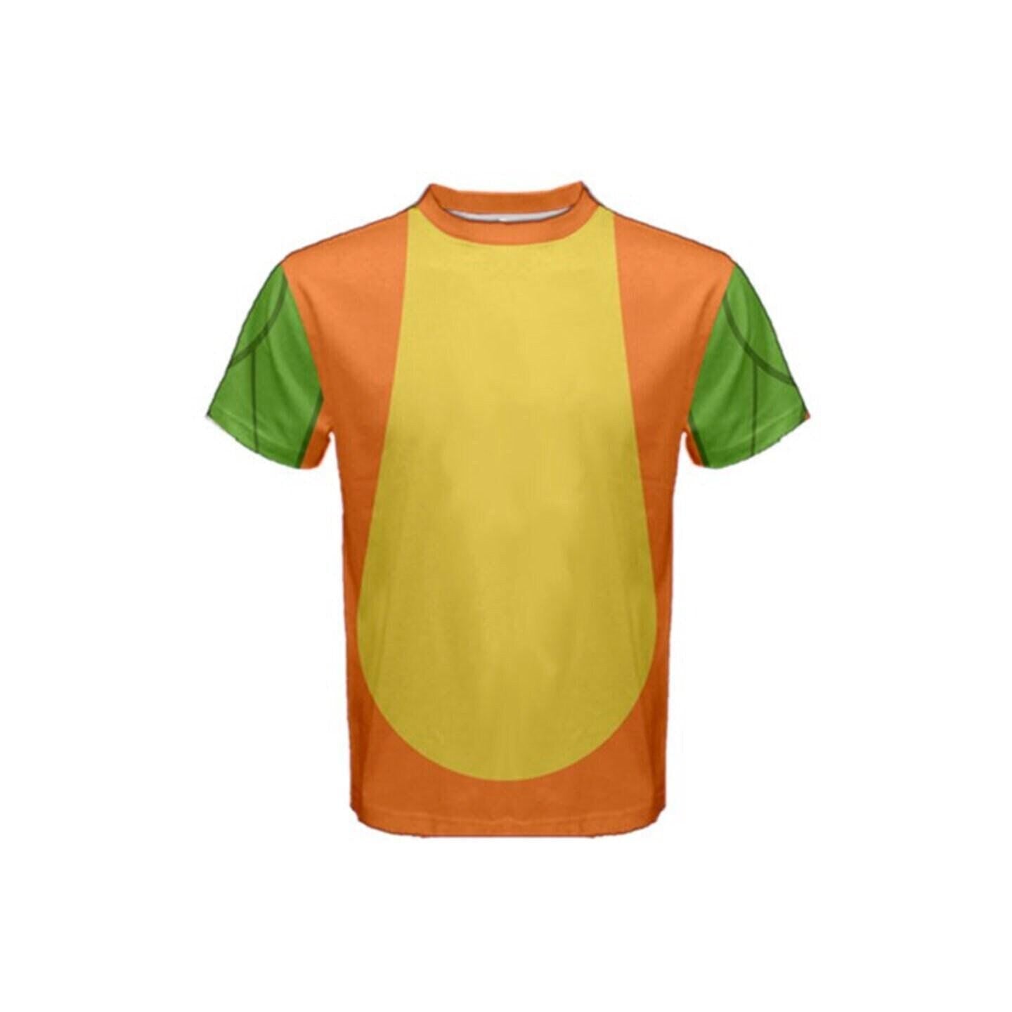 Men's Orange Bird Inspired Short Sleeve Shirt