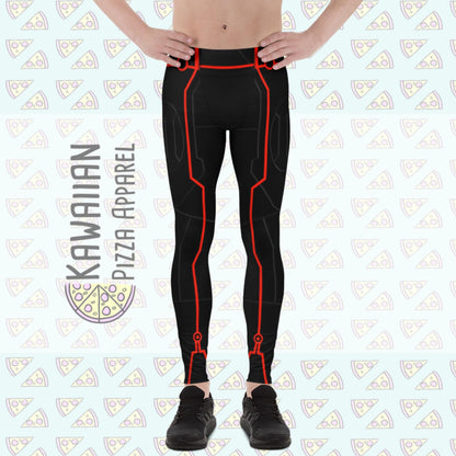 READY-to-SHip (M) Men's Red (No Glow) Tron Inspired Leggings