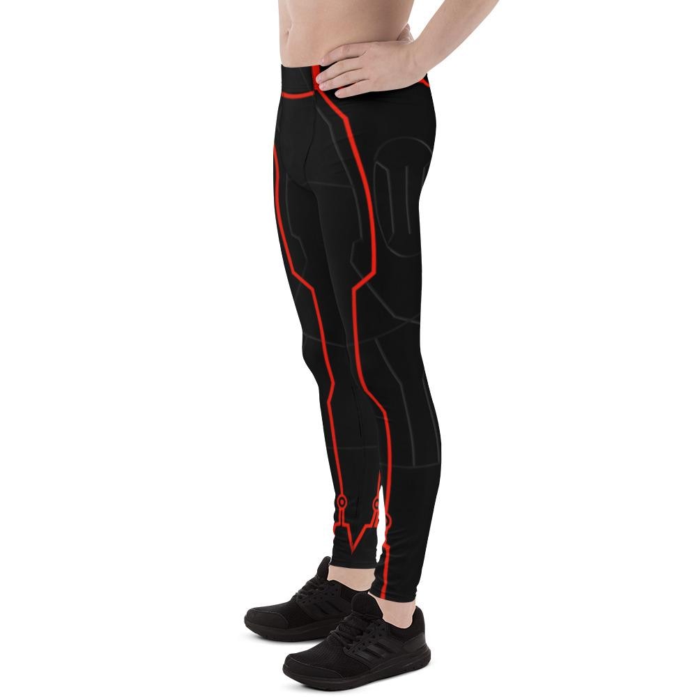 READY-to-SHip (M) Men's Red (No Glow) Tron Inspired Leggings