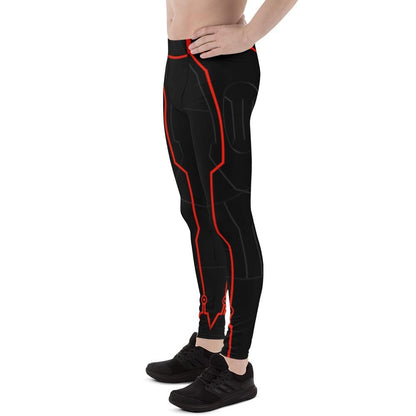 READY-to-SHip (M) Men's Red (No Glow) Tron Inspired Leggings