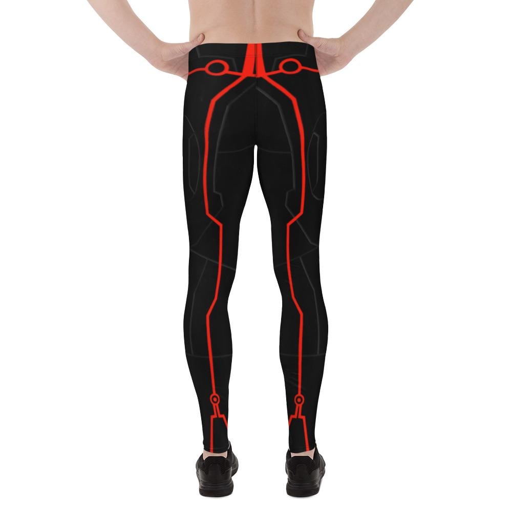 READY-to-SHip (M) Men's Red (No Glow) Tron Inspired Leggings