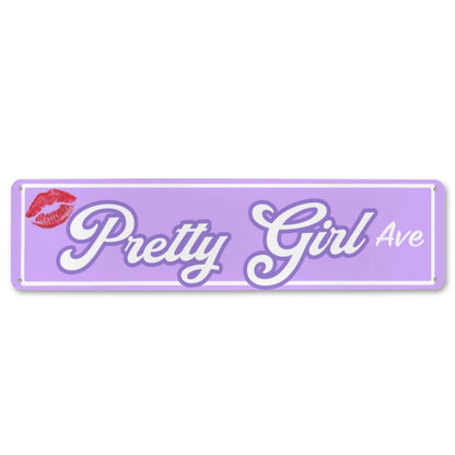 Pretty Girl Avenue Metal Street Sign 16"x4"