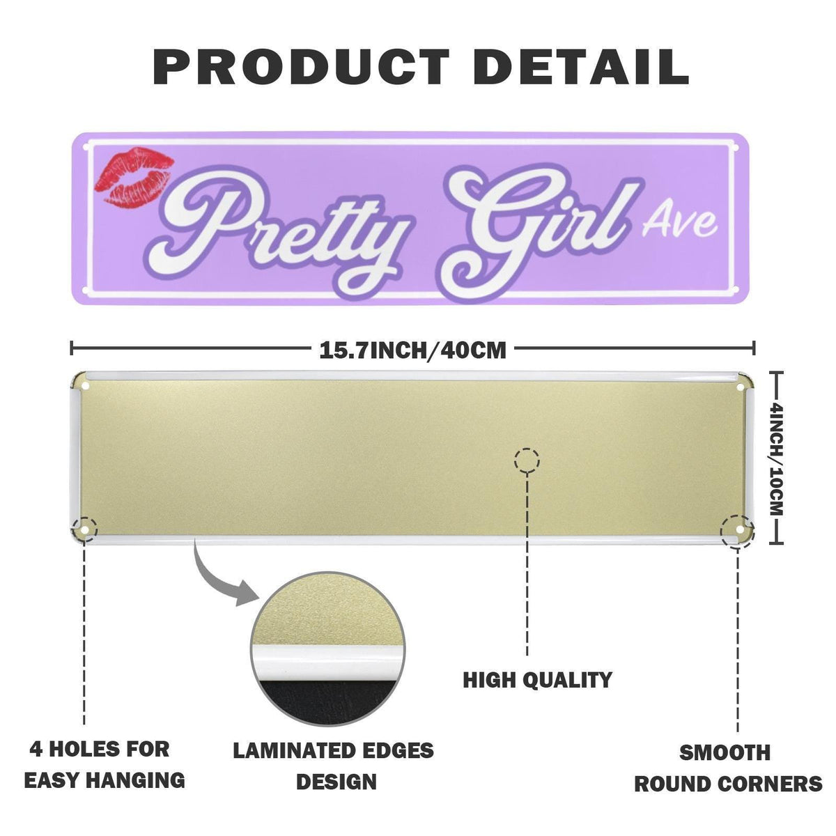 Pretty Girl Avenue Metal Street Sign 16"x4"