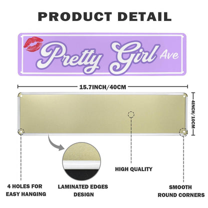 Pretty Girl Avenue Metal Street Sign 16"x4"