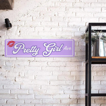 Pretty Girl Avenue Metal Street Sign 16"x4"