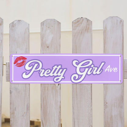 Pretty Girl Avenue Metal Street Sign 16"x4"