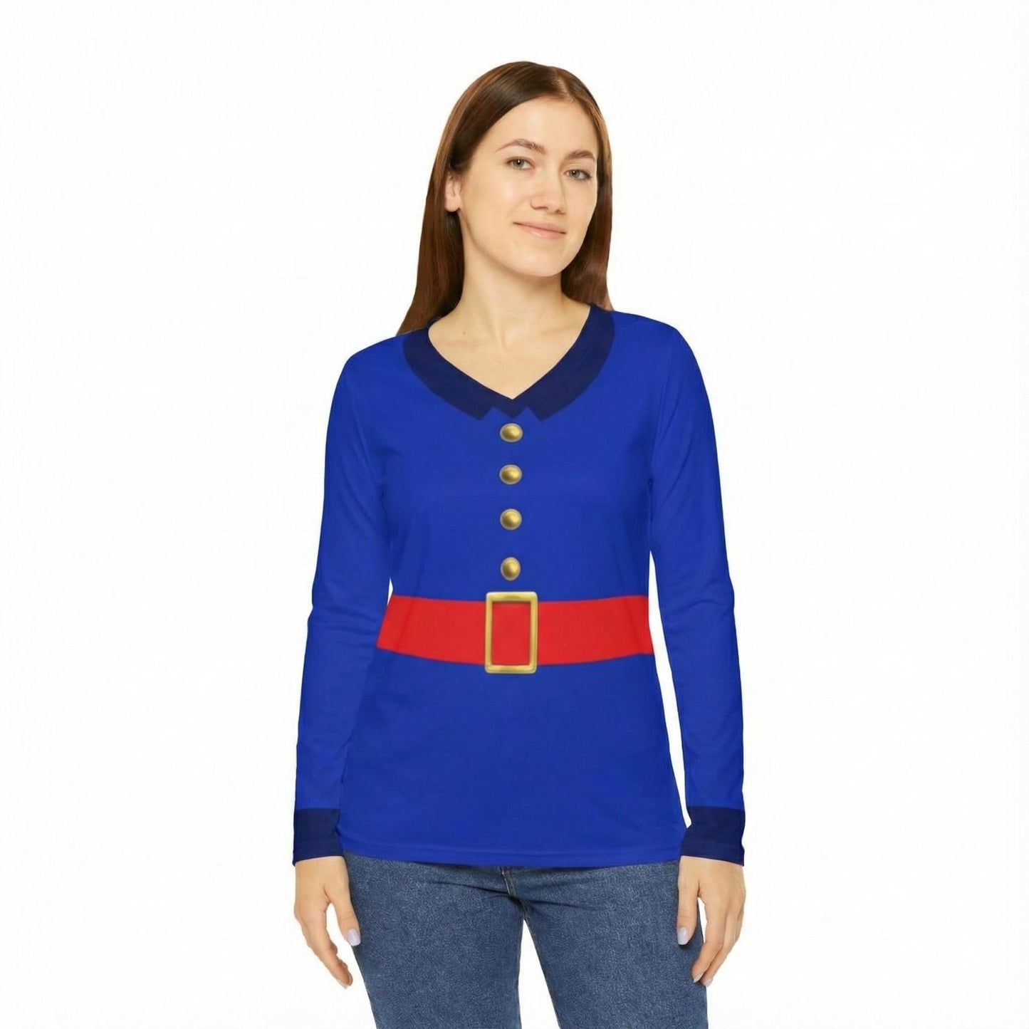 Women's Violet Inspired Long Sleeve V-Neck Shirt