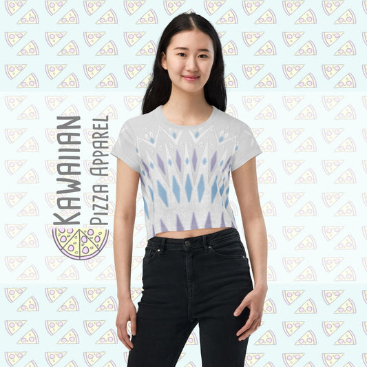 Women's All-Over Print Elsa Elements Inspired Crop Tee