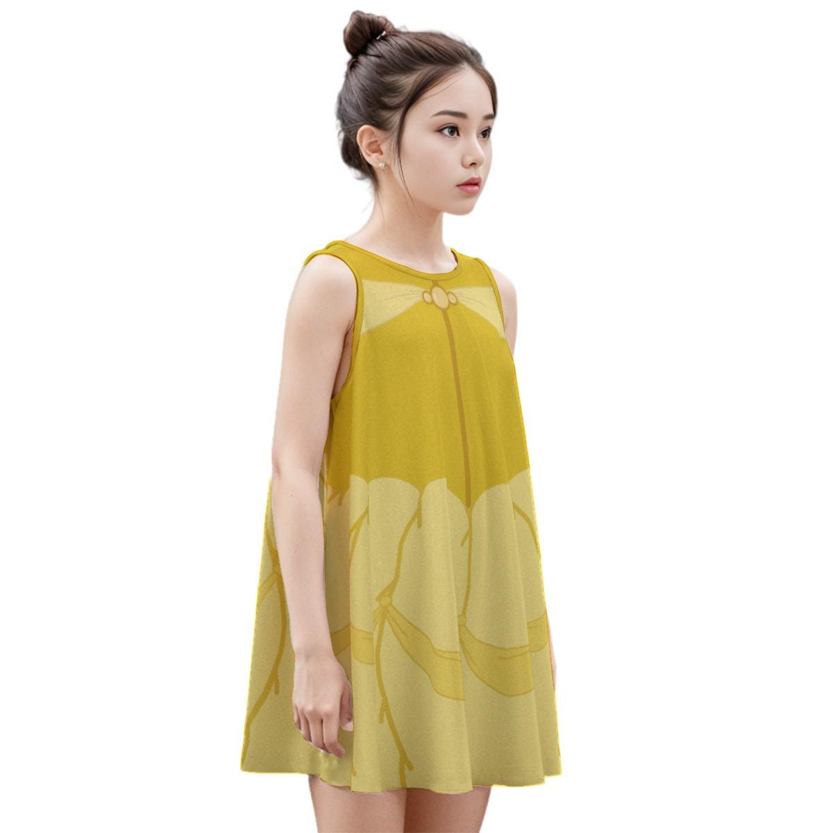 Kid's Belle Inspired Cotton Sleeveless Dress