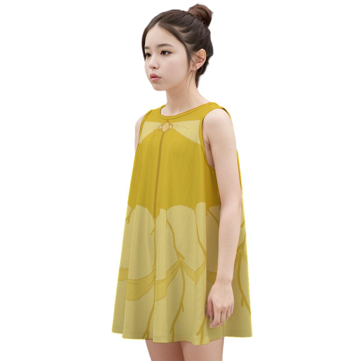 Kid's Belle Inspired Cotton Sleeveless Dress
