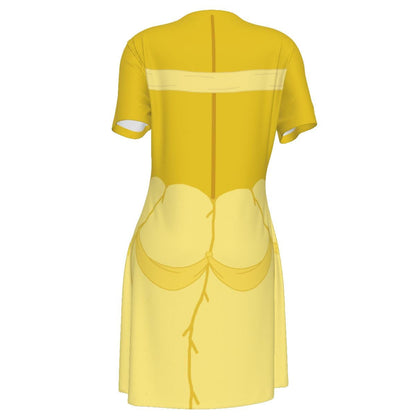 Women's Belle Inspired Cotton V-neck Dress