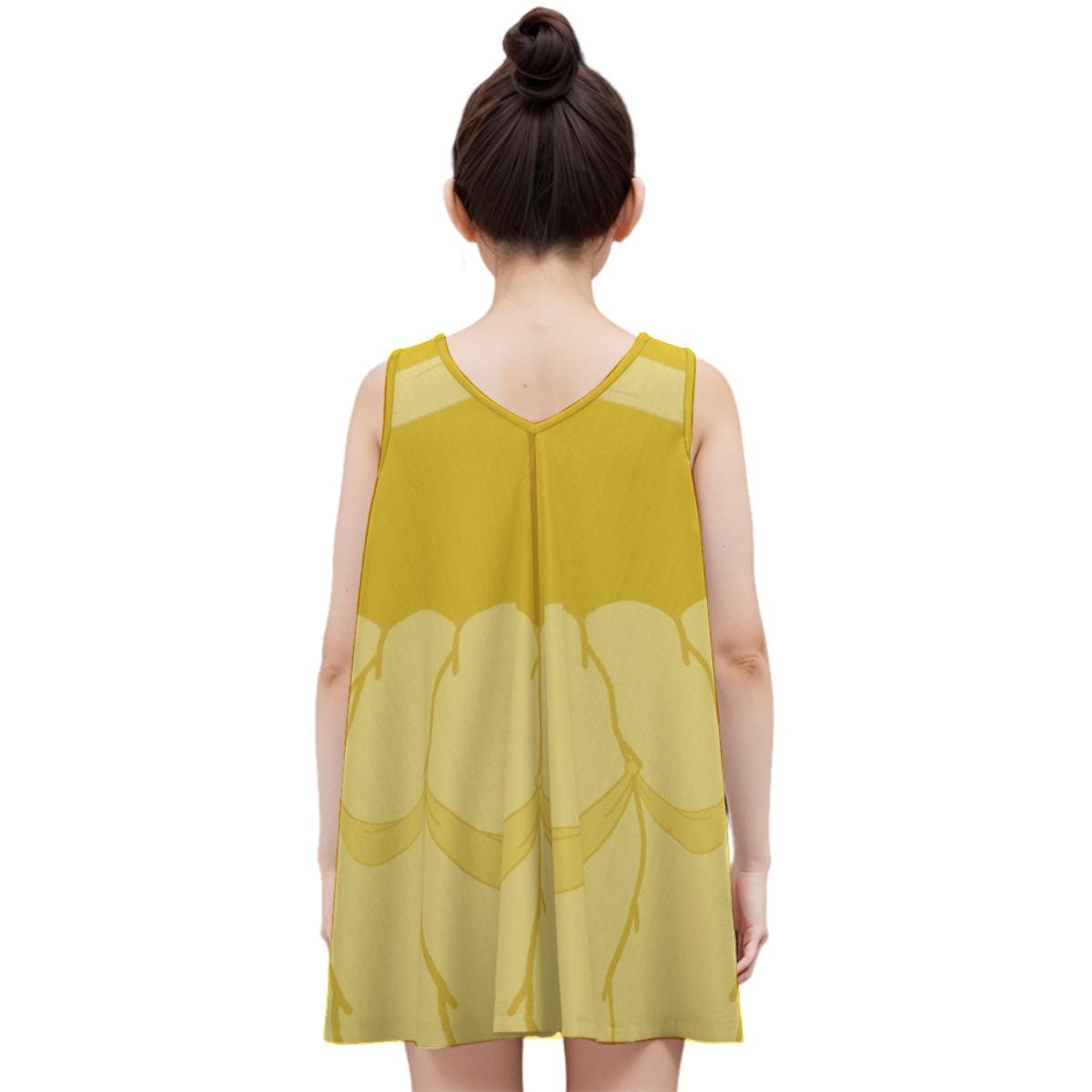 Kid's Belle Inspired Cotton Sleeveless Dress