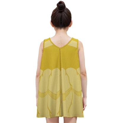 Kid's Belle Inspired Cotton Sleeveless Dress