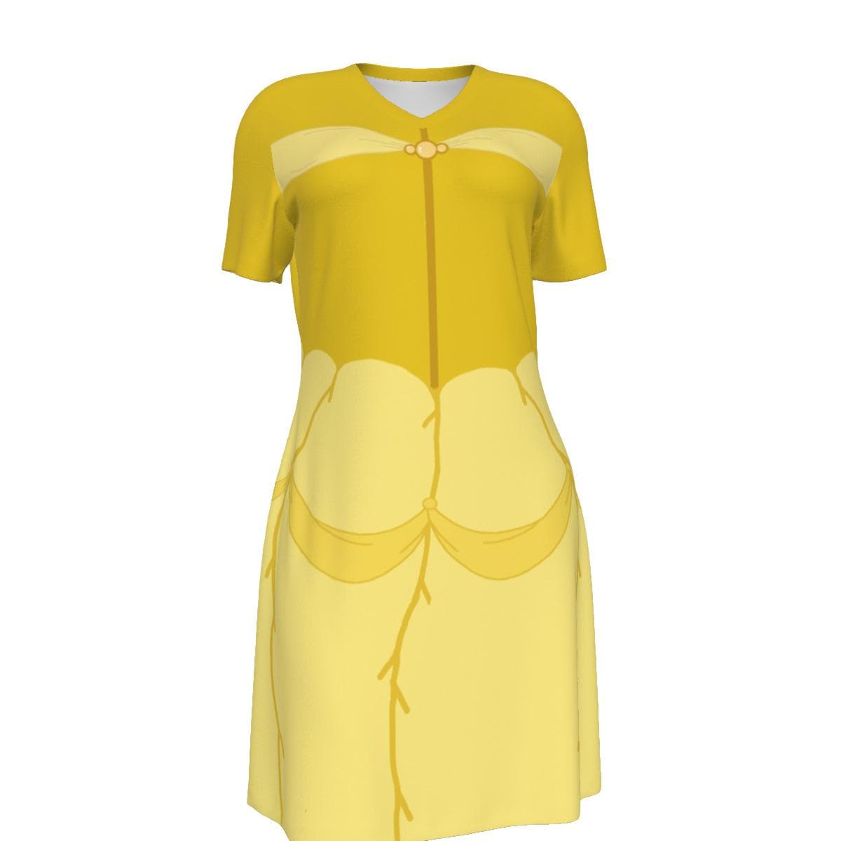 Women's Belle Inspired Cotton V-neck Dress