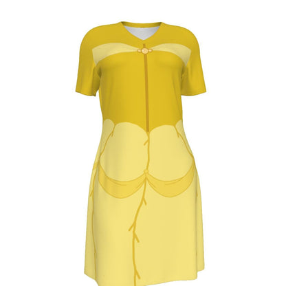 Women's Belle Inspired Cotton V-neck Dress