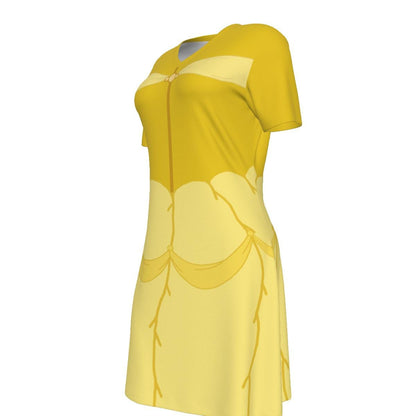 Women's Belle Inspired Cotton V-neck Dress