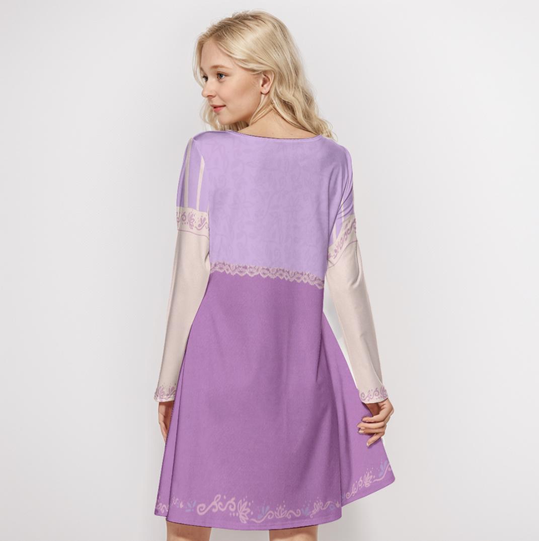 SAMPLE SALE [M] Rapunzel Inspired Long Sleeve Skater Dress with Pockets