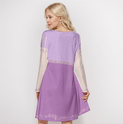 SAMPLE SALE [M] Rapunzel Inspired Long Sleeve Skater Dress with Pockets
