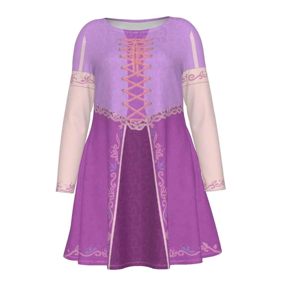 SAMPLE SALE [M] Rapunzel Inspired Long Sleeve Skater Dress with Pockets