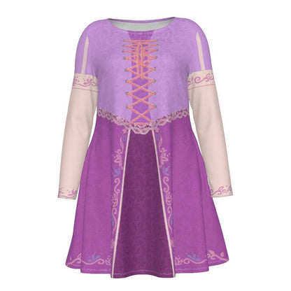 SAMPLE SALE [M] Rapunzel Inspired Long Sleeve Skater Dress with Pockets