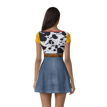 Woody Inspired Short Sleeve Athletic Dress with shorts