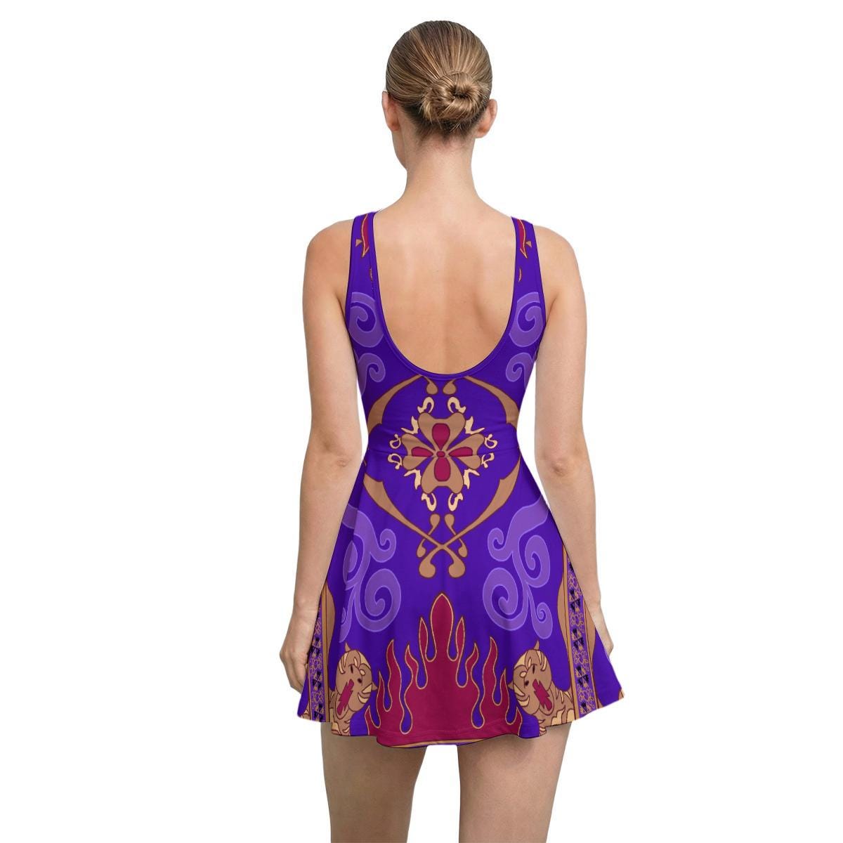 Magic Carpet Inspired Short Sleeve Athletic Dress with shorts