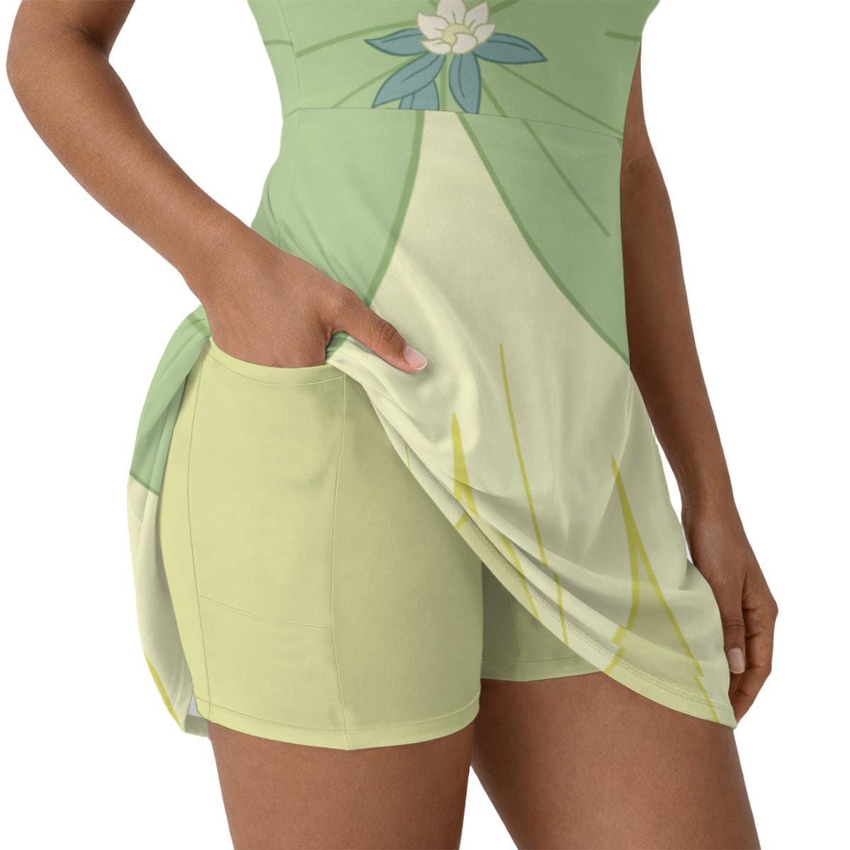 Tiana Inspired Short Sleeve Athletic Dress with shorts