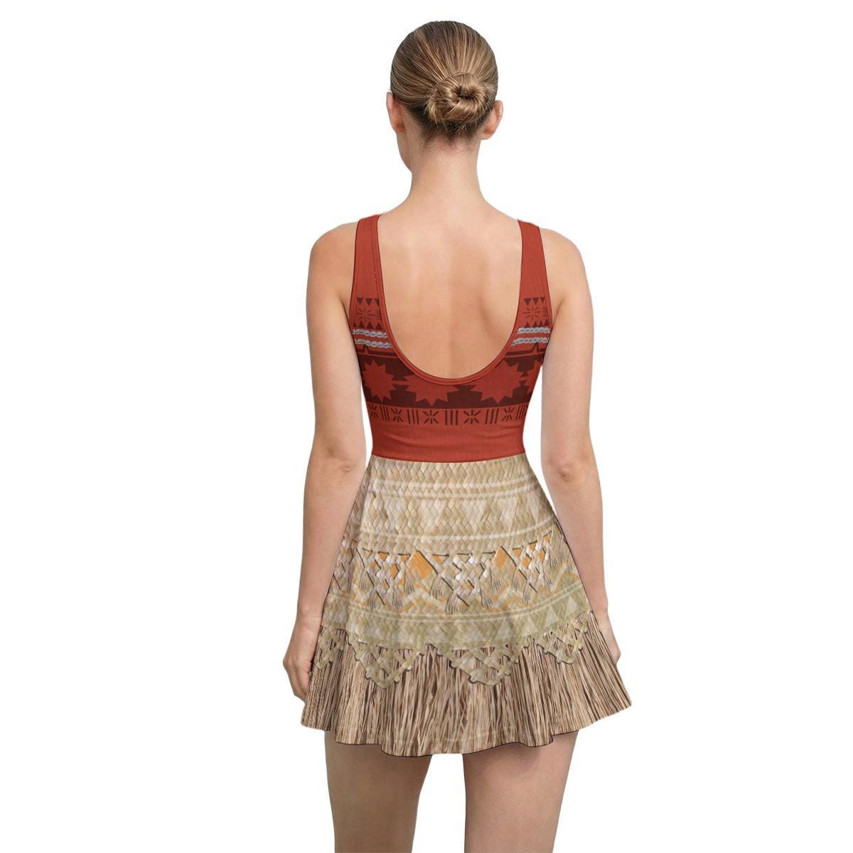 RTS [M] Moana Inspired Sleeveless Athletic Dress with attached shorts