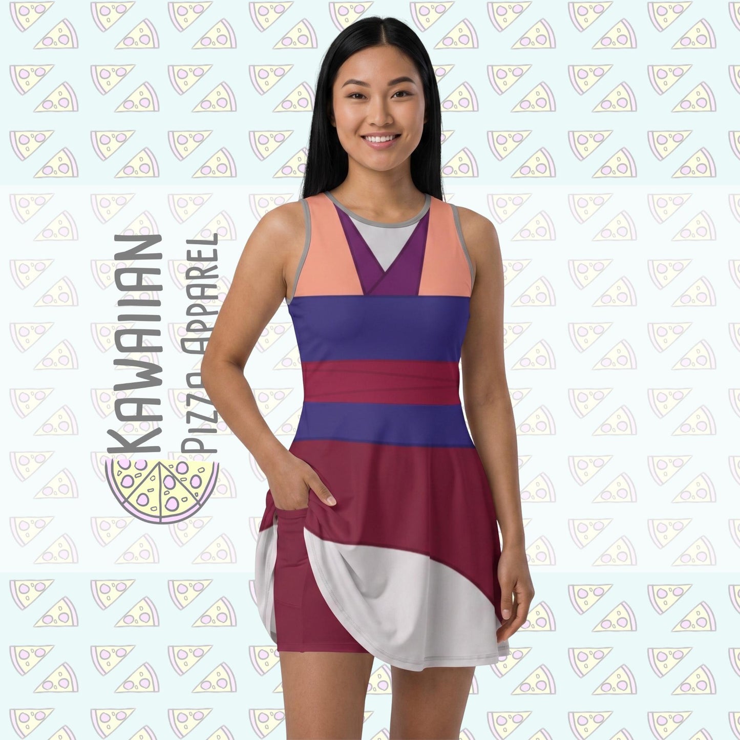 Pink Mulan Inspired Short Sleeve Athletic Dress with shorts