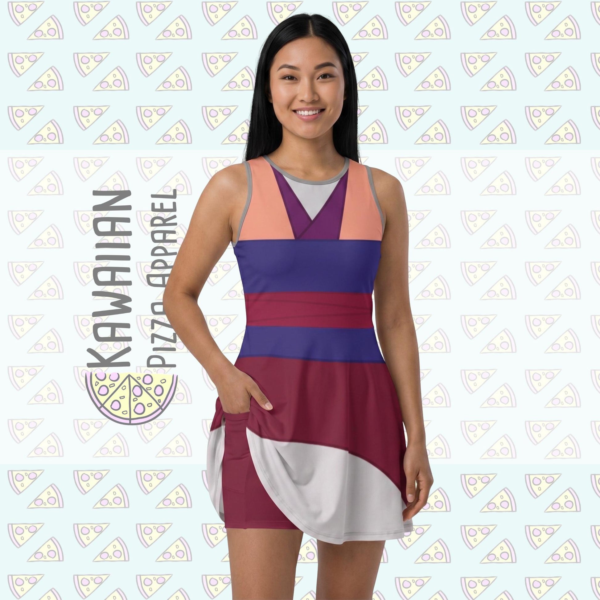 Pink Mulan Inspired Short Sleeve Athletic Dress with shorts