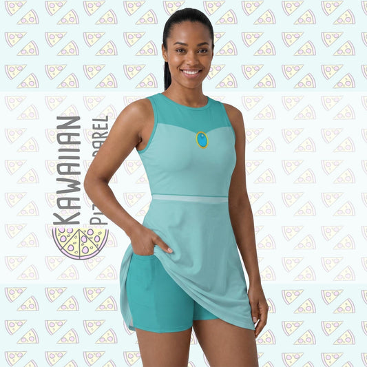 Princess Jasmine Inspired Short Sleeve Athletic Dress with shorts